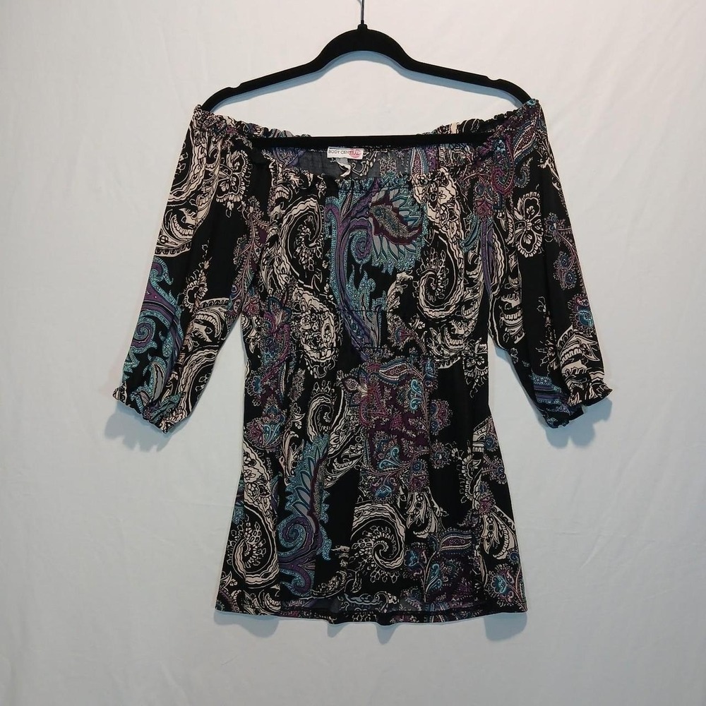VTG Body Central paisley peasant top boho indie dark feminine gypsy y2k 2000 90